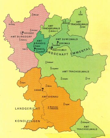 Historische Karte der Landvogtei Trachselwald